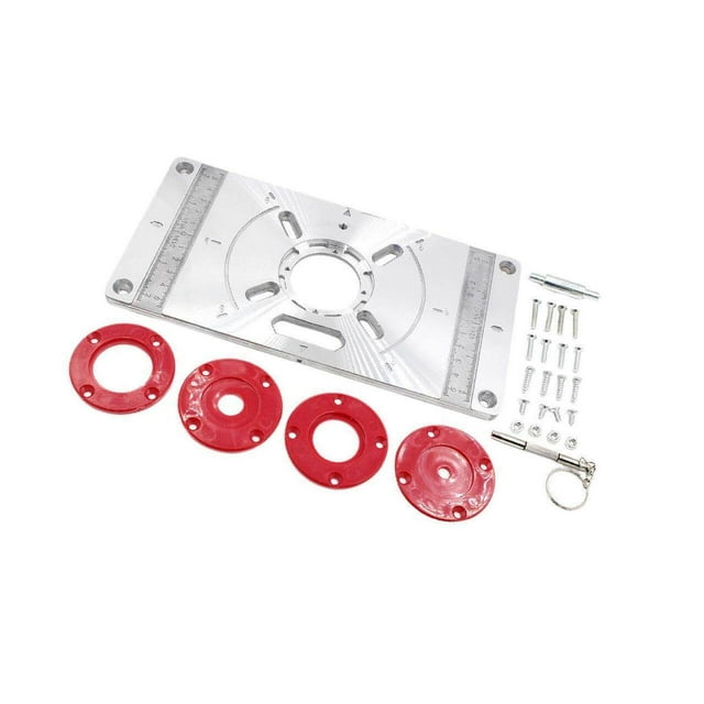 kurtrusly Router Table Insert Plate Trimmer Screws Trimming Machine for Woodworking Red