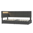 thumbnail image 6 of Harper & Bright Designs Upholstered Twin Size Daybed with Storage 2 Drawers and Charging Station, Day Bed Frame with LED Lights and Storage Headboard, Gray, 6 of 9