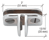 T glass shelf connector bracket chrome 3/16 