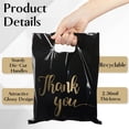 thumbnail image 3 of GIXUSIL Gold Thank You Logo Merchandise Plastic Bags for Small Business Party Gift Candy Bags for Boutique Retail Clothes Party Favors Trade Stores (50 Pieces, Black, 8 x 12 in), 3 of 7