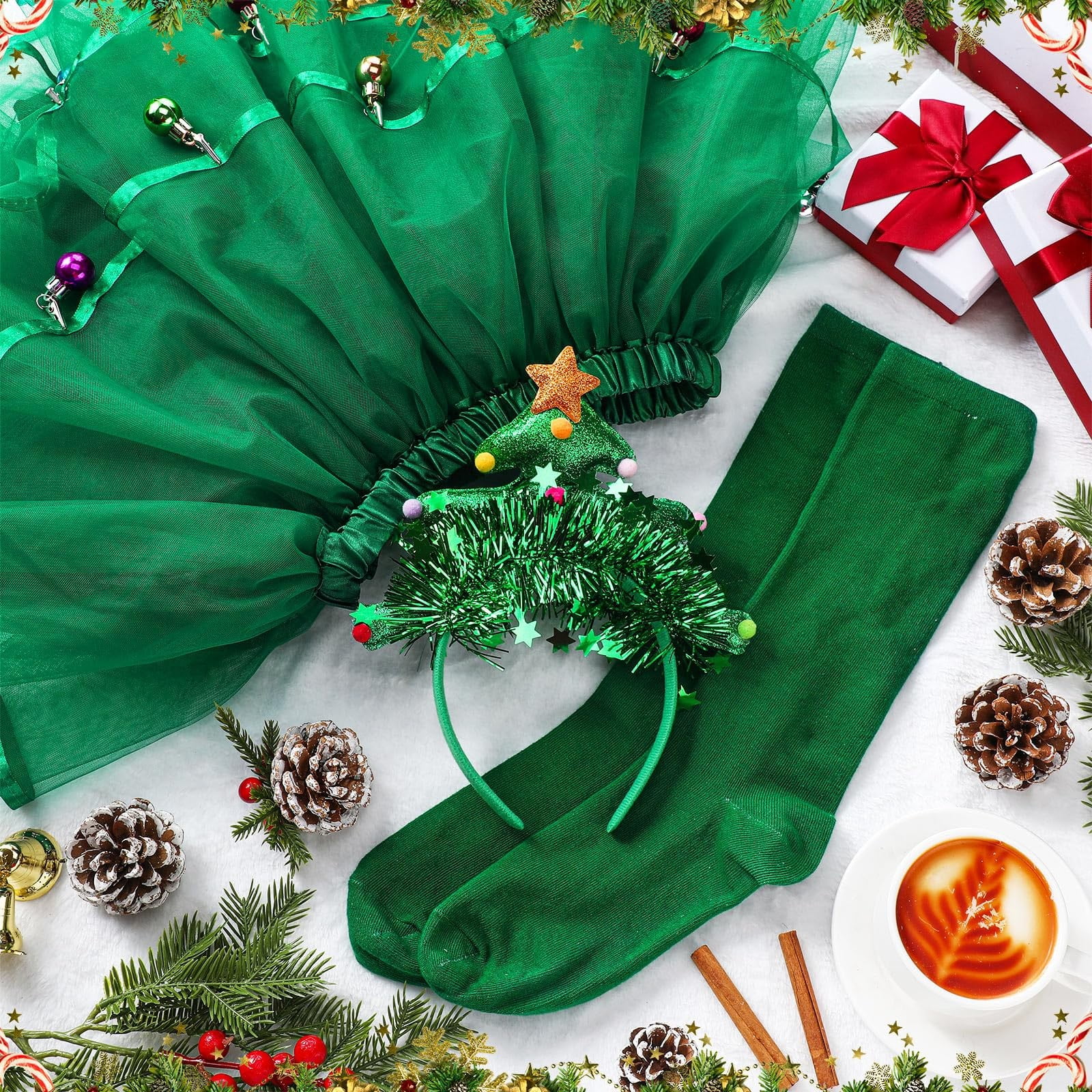 Shadoumai Christmas Tree Dress Women, Christmas Outfits For Women, Xmas Tree Dress, Fun Party Clothes for Woman