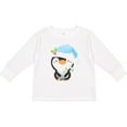 thumbnail image 3 of Inktastic Cute Christmas Penguin in Blue Hat Boys or Girls Long Sleeve Toddler T-Shirt, 3 of 5