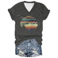 thumbnail image 4 of Trendfront Womens Mountain Graphic Tee V Neck Casual Short Sleeve Loose Fit Tops Trendy Fashion T Shirts Nature Pullover Daily Wear, 4 of 4