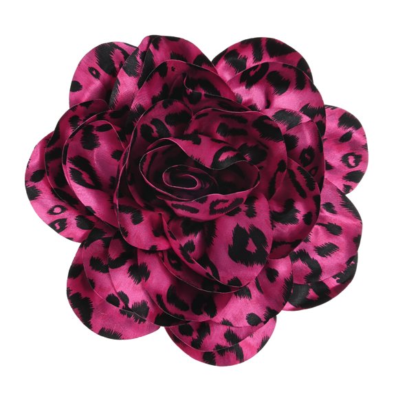 Extra Large Rose Flower Brooches, 7.87 Inch Lapel Pins Dainty Satin Fabric Big Camellia Flower Hair Clip For Women Wedding/Dance/Clothes/Accessories/Party [20cm, Rose/Black]