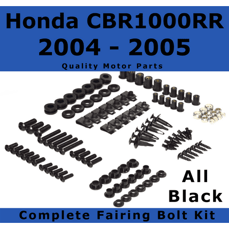 - Complete Black Fairing Bolt Kit for Honda CBR1000RR 2004 - 2005 body screws fasteners Stainless
