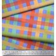 thumbnail image 2 of Soimoi Blue Moss Georgette Fabric Check Check Decor Fabric Printed Yard 42 Inch Wide, 2 of 3