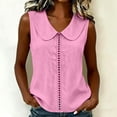 thumbnail image 2 of RQYYD Womens Collar Eyelet Trim Sleeveless Blouse Casual Slim Fit Tank Top for Daily Wear, 2 of 7