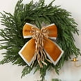thumbnail image 2 of Christmas Wreath Bow, Pre Tied Bow, Christmas Tree Garland Decoration, Polyester Red Wine Orange 25x25cm Outdoor Door Decoration Swag, 2 of 7