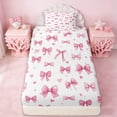 thumbnail image 3 of Erosebridal Cute Pink Bowknot Kids Twin Sheet Sets,Cute Princess Bowknot Bedding For Girls 3pcs, 3 of 6