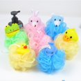 thumbnail image 3 of Esponja exfoliante de lufa para ducha, cepillo de malla con juguetes de animales, bola de esponja para baño, spa, puf corporal para niños, burbujas de espuma rica (10 cm cada una), paquete de 4, 3 of 5