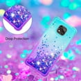 thumbnail image 5 of Case for Motorola Moto G Power 2021,Creativity Clear Gradient Quicksand Glitter Flowing Liquid Floating TPU Case Bling Diamond Sparkle Cover for Moto G Power 2021 JB Bluish Violet, 5 of 14