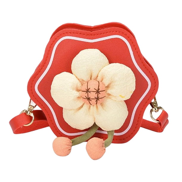 Lindo bolso de hombro de flores bolso bandolera lindo bolso de cuero sintético regalos para niñas Rojo Yuyangstore Monedero cruzado