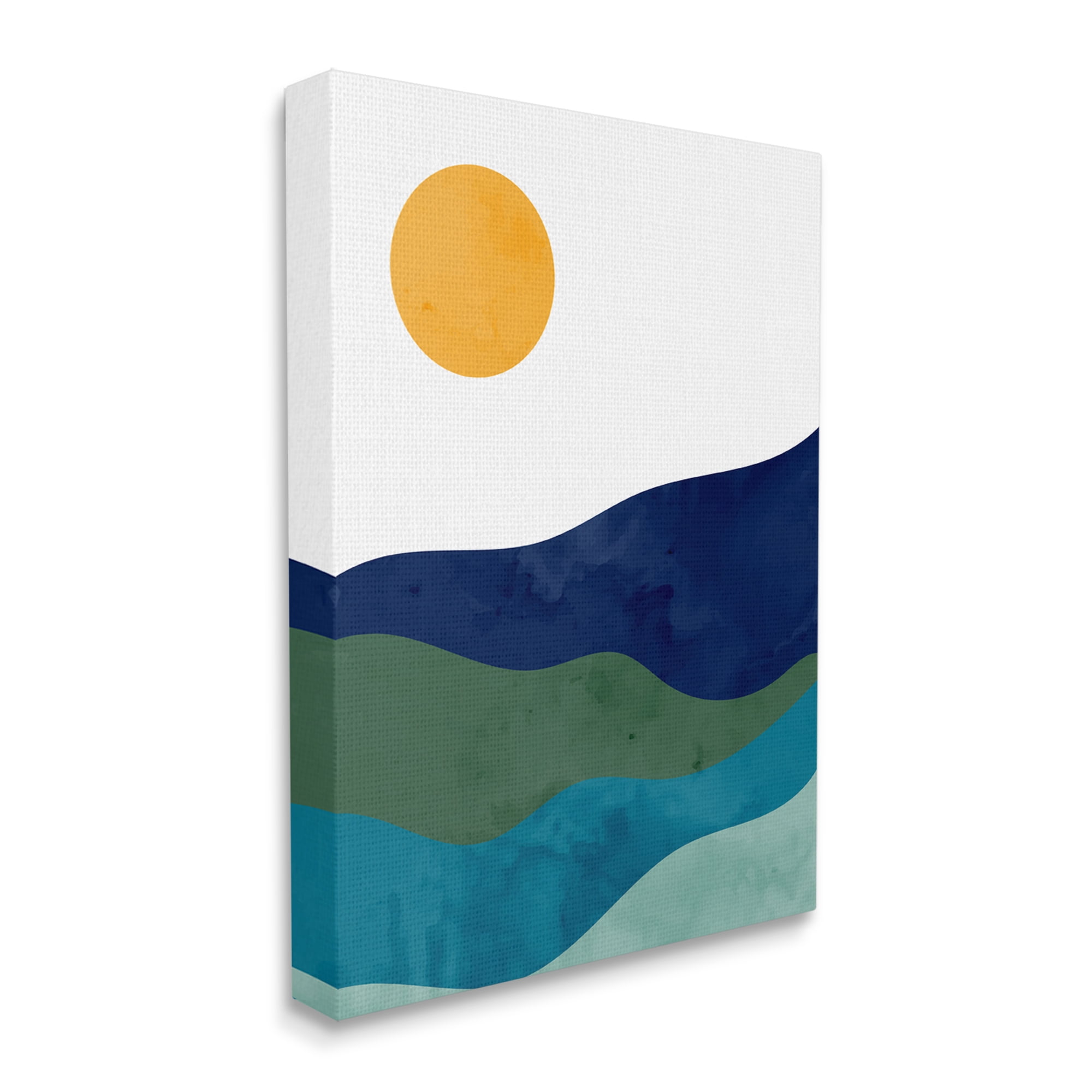 Stupell Industries Abstract Hills Landscape Layered Stripes Sun Shining Graphic Art Gallery Wrapped Canvas Print Wall Art, Design by Kim Allen