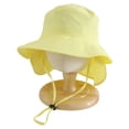 thumbnail image 5 of Toddler Baby Bucket Hat Summer Sun Hat Solid Color Unisex Kids Summer UPF 50+ For Boys Girls Adjustable Beach Hats With Bucket Wide Brim Age 1 7 Years Gibobby,6-10 Years,Yellow, 5 of 5