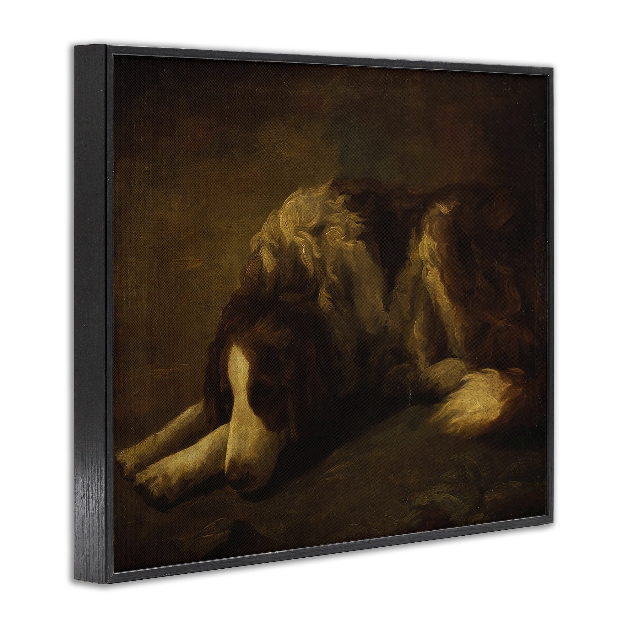 Stupell Industries Dim Lighted Classic Dog Black Framed Giclee Art, design by Lil' Rue