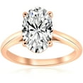 thumbnail image 1 of VS 2ct Oval Cut Diamond Solitaire Engagement Ring 14k Rose Gold Lab Grown, 1 of 4