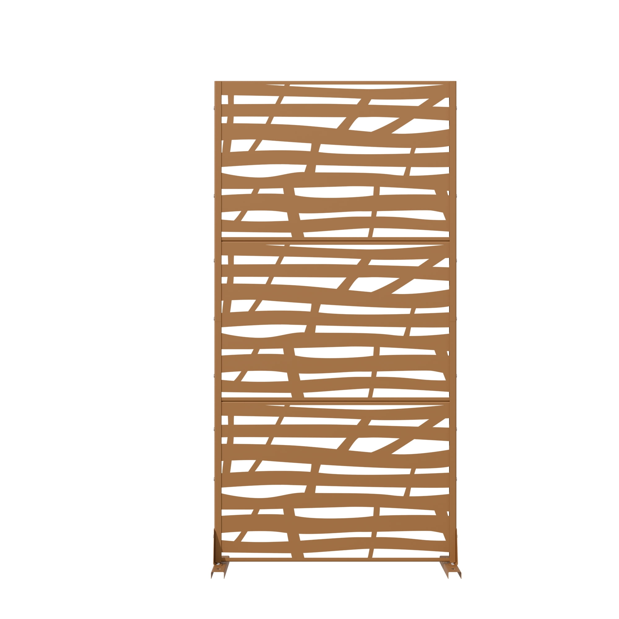 Privacy Metal Screen Fence Panel Horizontal Stripe Pattern