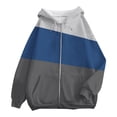 thumbnail image 4 of BODOAO Women's Full Zip Up Hoodie Fall Jacket Oversized Sweatshirt Zipper Long Sleeve Tops Color Block Long Sleeve Hooded Sweatshirts with Pockets Jacket Coat for Women Blue L, 4 of 4