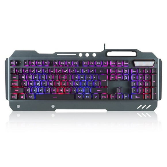 EIMELI Boc Wired Keyboard Ergonomic RGB Backlit Quick Response USB Interface Driver-free with Phone Holder/Pen Tray/Card Slot Waterproof Off