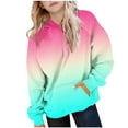 thumbnail image 2 of successthop Girls Hoodeded Sweatshirts Crew Neck Long Sleeve Cute Pullover Tops with Pockets, 2 of 6