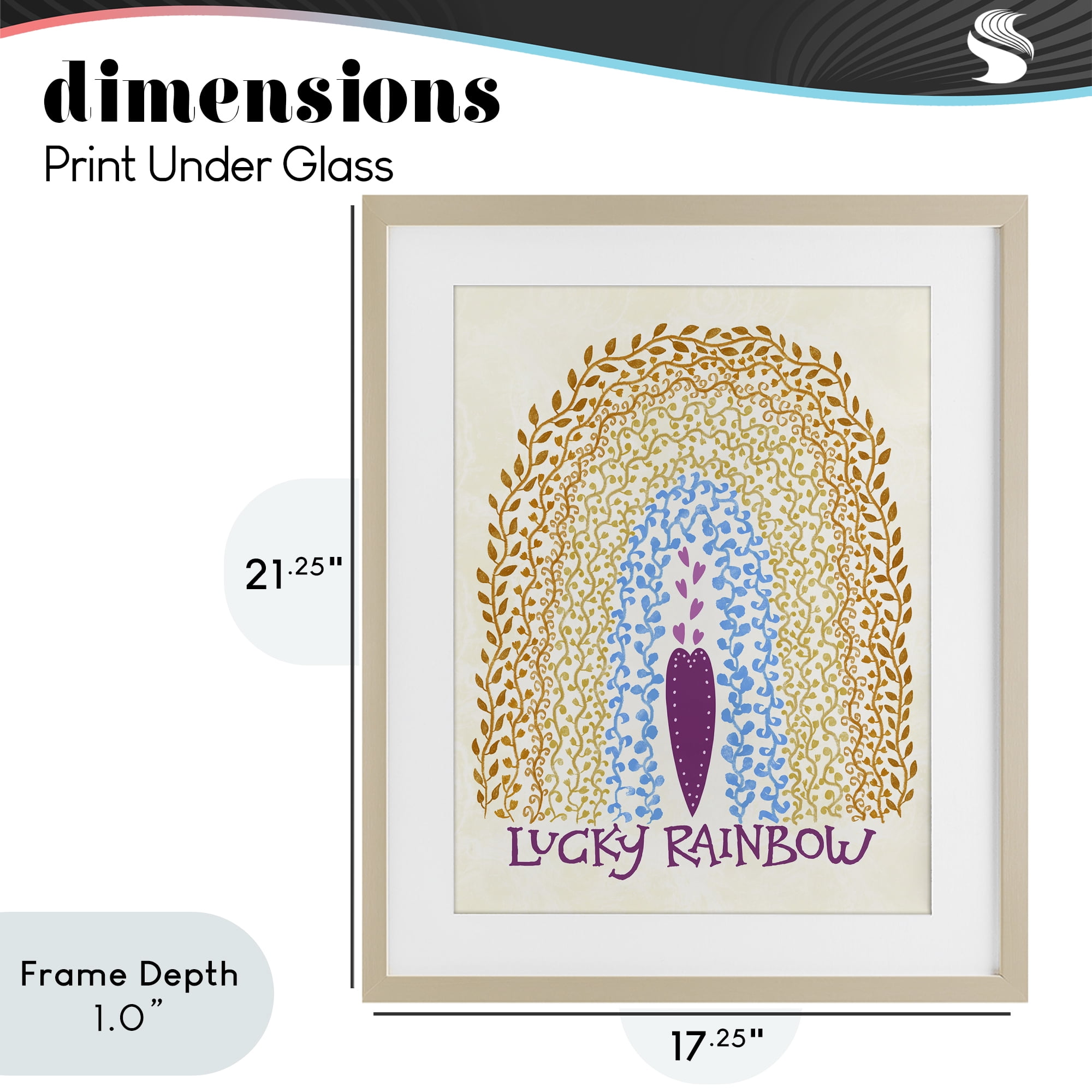 Stupell Industries Boho Lucky Rainbow Birch Framed Print Under Glass, design by Connie Summers