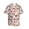 thumbnail image 3 of Xecao Mushroom print Hawaiian shirt - a stylish short-sleeve button-down for men, perfect for casual beach and tropical outings., 3 of 9