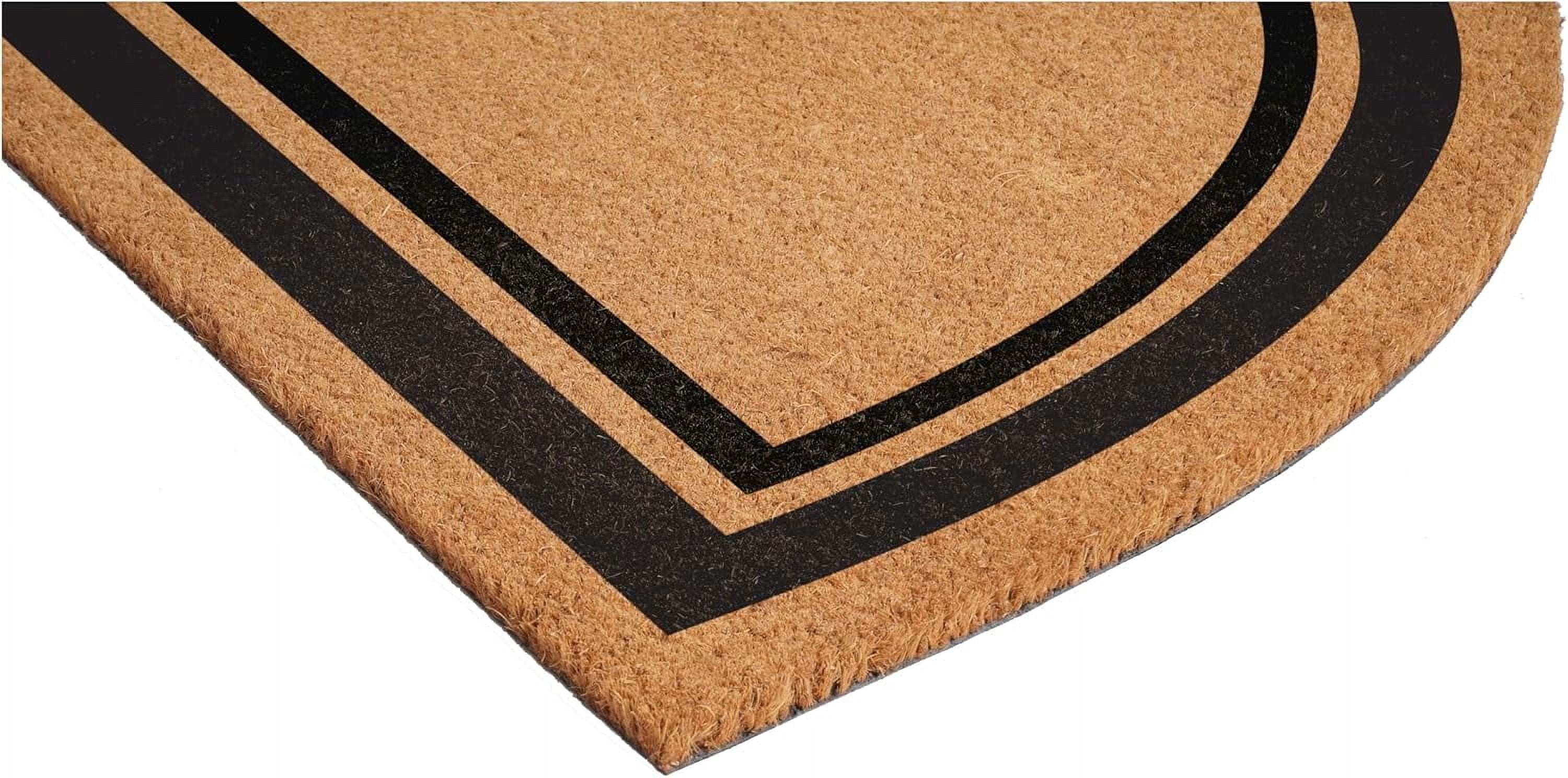 Calloway Mills 152961830HC V Half Circle Black Border 18" x 30" Monogram Doormat (Letter V)