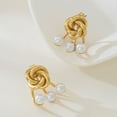 thumbnail image 3 of 2pair Dainty Pearl Ear Cuffs Wrap Earrings  Plated Cross Criss Cartilage Huggie Hoop Stud Earrings Non Piercing Minimalist Jewelry Cute Gifts for Women, 3 of 5