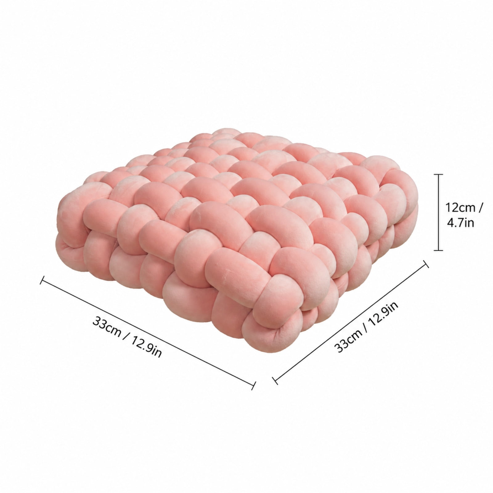 Knot Pillow Meditation Cushion, Large Floor Cushions Sitting Funky Throw Pillows Chair Pillows, Soft Pads Square Knotted Seat Cushions for Home Decoration Living Room Bedroom Sofa Couch