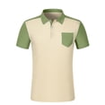 thumbnail image 3 of Polo Shorts for Men Short Sleeve Button Up Lightweight Summer Outfits Green Mens Casual Polo Shirts, 3 of 4