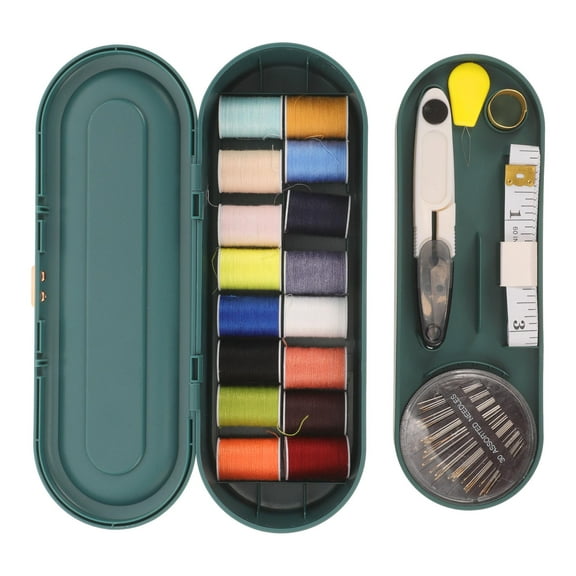 DEEPCRAFF 1 Set Sewing Supplies Kit for Adults Basic and Portable Design in Green Color