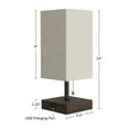 thumbnail image 2 of Lavish Home Modern Rectangular Bedside Table Lamps, Set of 2 with Wood Base, 2 of 6