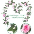 thumbnail image 2 of 4Pcs(32 FT) Artificial Rose Vine Fake Flower Garland Hanging Rose Ivy Hanging Baskets Wedding Arch Garden Background Decor (Red), 2 of 5