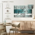 thumbnail image 4 of Elephant Stock Gather Together Grunge Typography Wall Art - Horizontal Canvas Wall Art - Living Room Wall Decor - Wall Signs Canvas - Gray And Teal Decor - 48" x 32", 4 of 4