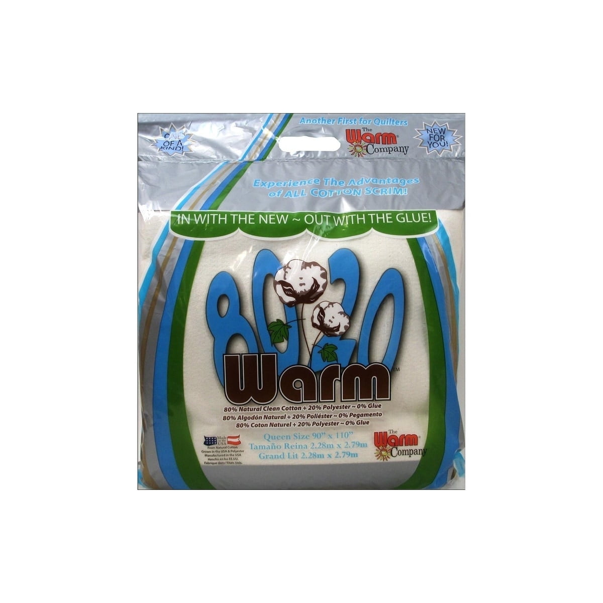Warm 80/20 Cotton Batting & Scrim Queen 90x110"