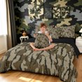 thumbnail image 3 of Manfei Retro Camouflage King Bedding, Old Fashion Camo King Bed in a Bag, Olive Green, Black Reversible, 7 Pieces, 3 of 6
