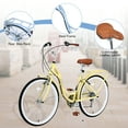 thumbnail image 5 of Aukfa 26" Cruiser Bike, 7 Speed Bicycle Hybrid Bikes for Women Girls Ladies, Yellow, 5 of 8