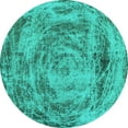 thumbnail image 1 of Ahgly Company Indoor Round Abstract Turquoise Blue Modern Area Rugs, 8' Round, 1 of 4