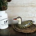 thumbnail image 6 of CVHOMEDECO. Primitives Hand Engraving and Painted Wood Duck Decor Farmhouse Figurine Mallard Decorative Accent, 10 Inch, Brown, 6 of 7