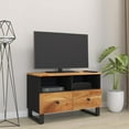 thumbnail image 3 of vidaXL TV Stand 27.6"x13"x18.1" Solid Wood Acacia, 3 of 10