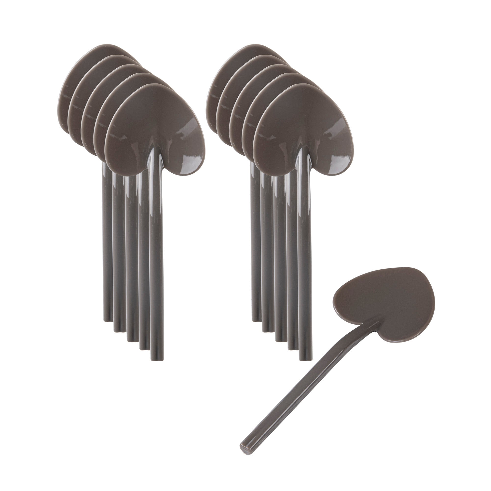 Restaurantware-3.5 Inch x 1.3 Inch Heart Spoons, 500 Disposable Mini Plastic Spoons - Heart-Shaped, For Desserts, Gray Plastic Tasting Spoon, For Parties Or Events