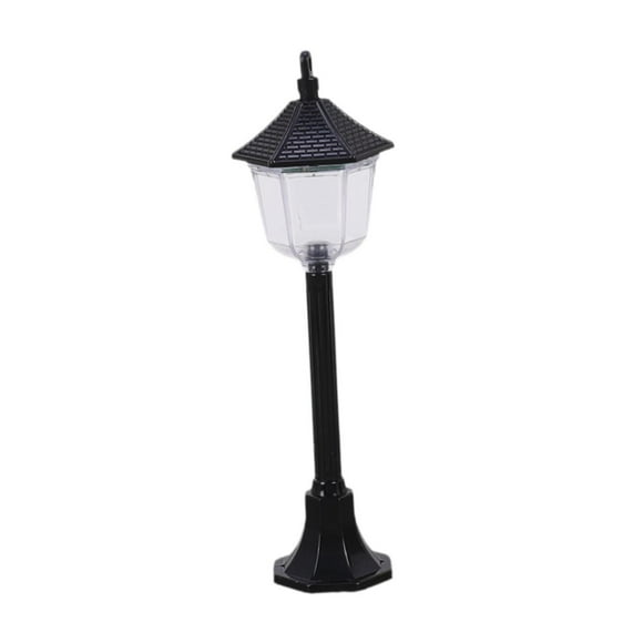 Yinanstore Miniature Dollhouse Streetlight, Mini Lamppost Ornament, Outdoor Pathway Lantern Post, Railway Train Post Lamp for Walkway