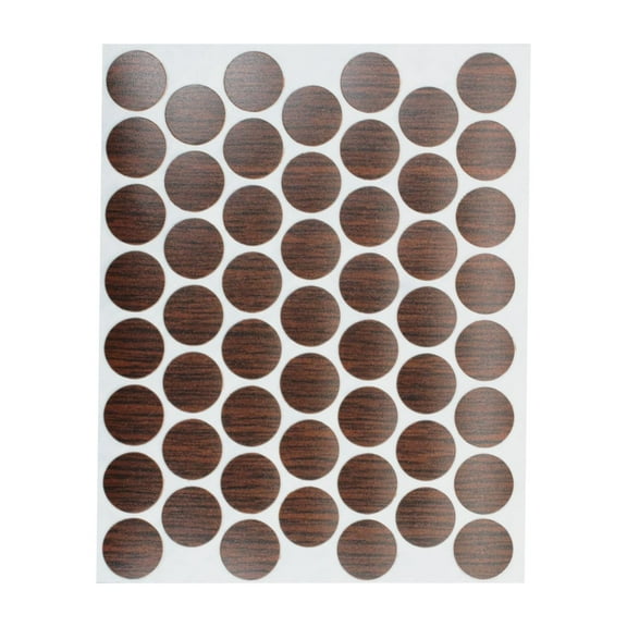 Fastcap 9/16" Self Adhesive Screw pvc Cap Covers Imperial Walnut, 53 Pack