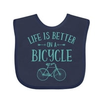 Inktastic Life's Better on a Bicycle Girls Baby Bib