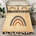 thumbnail image 2 of Homewish Kids Cartoon Rainbow Twin Sheet Sets, Leopard Cheetah Print Twin Fitted Sheet, Brown Sequin Print Flat Sheet, Luxury Bedroom Decor, 3pcs, 2 of 7