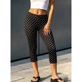 thumbnail image 4 of LMLYSoH Women's Capris Leggings Fashion Casual Dot Print Elastic Waist Slim Fit Cropped Pants, 4 of 9