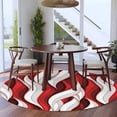 thumbnail image 3 of Red White Moire Round Area Rug 8Ft Washable Large Circle Rugs for Living Room Dorm, Modern Abstract Art Non-Slip Carpet Floor Mats Indoor Outdoor Carpet Runner Aesthetic Home Decor, 3 of 8