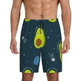 thumbnail image 2 of Picia Avocado in Space Pajama Shorts for Men, Men's Pajama Bottoms, Sleepwear,Short Pajama Pants-Small, 2 of 9