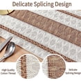 thumbnail image 3 of Nvzi Home Macrame Table Runner Farmhouse Style - Burlap Cotton Rustic Cream Beige Boho Splicing Table Runner with Tassels for Wedding Bridal Shower Party Kitchen Dining Table Decor 12 x 108 Inch, 3 of 5