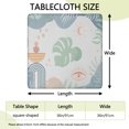 thumbnail image 2 of Blue Boho Abstract and Plant Pattern Square Fitted Tablecloth with Elastic Edge,Square Table Cover,Washable Elastic Table Cover for Home Kitchen Party Decor 36"x36", 2 of 6